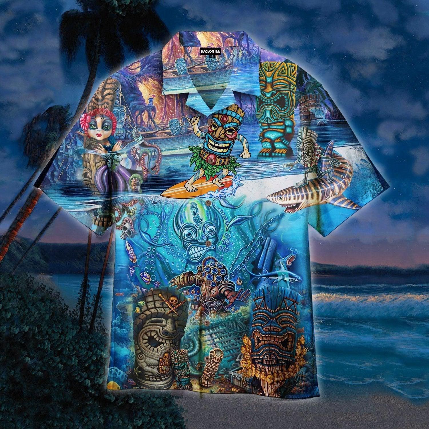 Tiki Island Festive Vibes in a Hawaiian Shirt