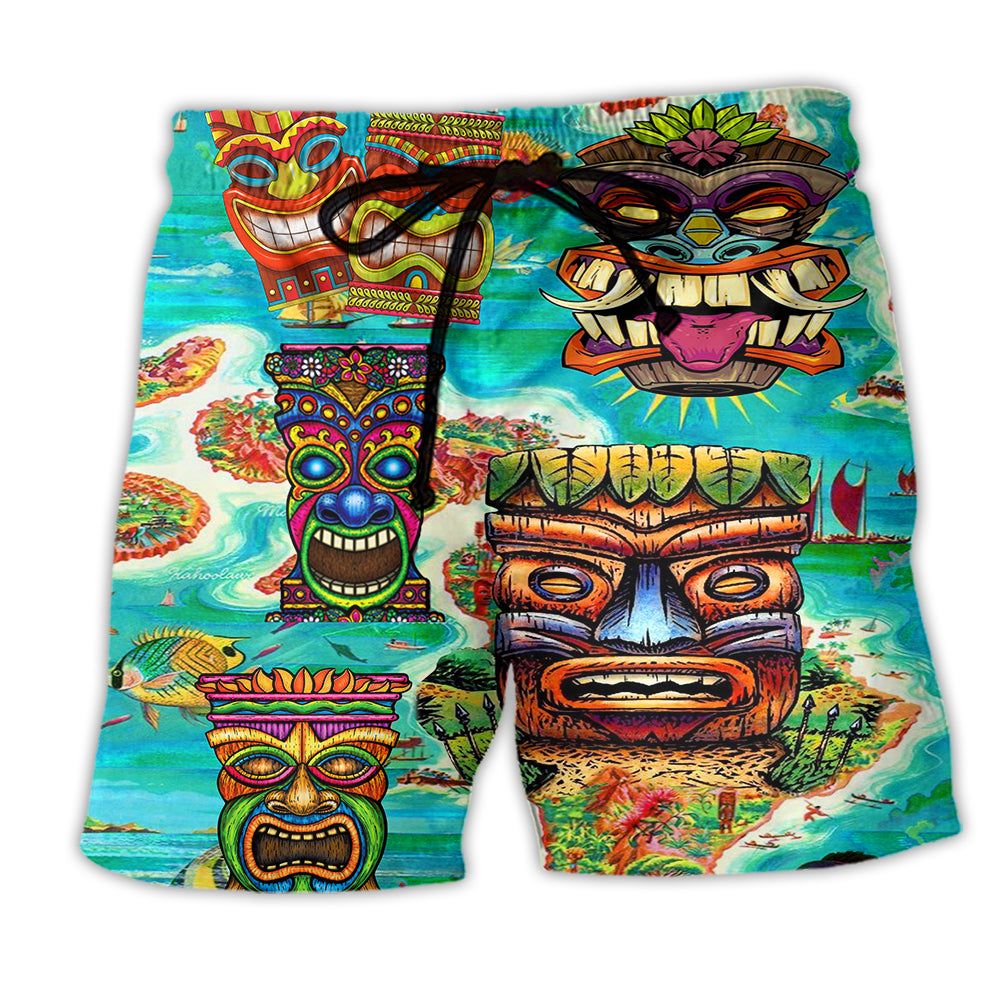 Tiki Keep Saying Aloha Tiki Hawaii Trendy Aloha Hawaiian Beach Shorts Tiki Keep Saying Aloha Tiki Hawaii Trendy Aloha Hawaiian Beach Shorts