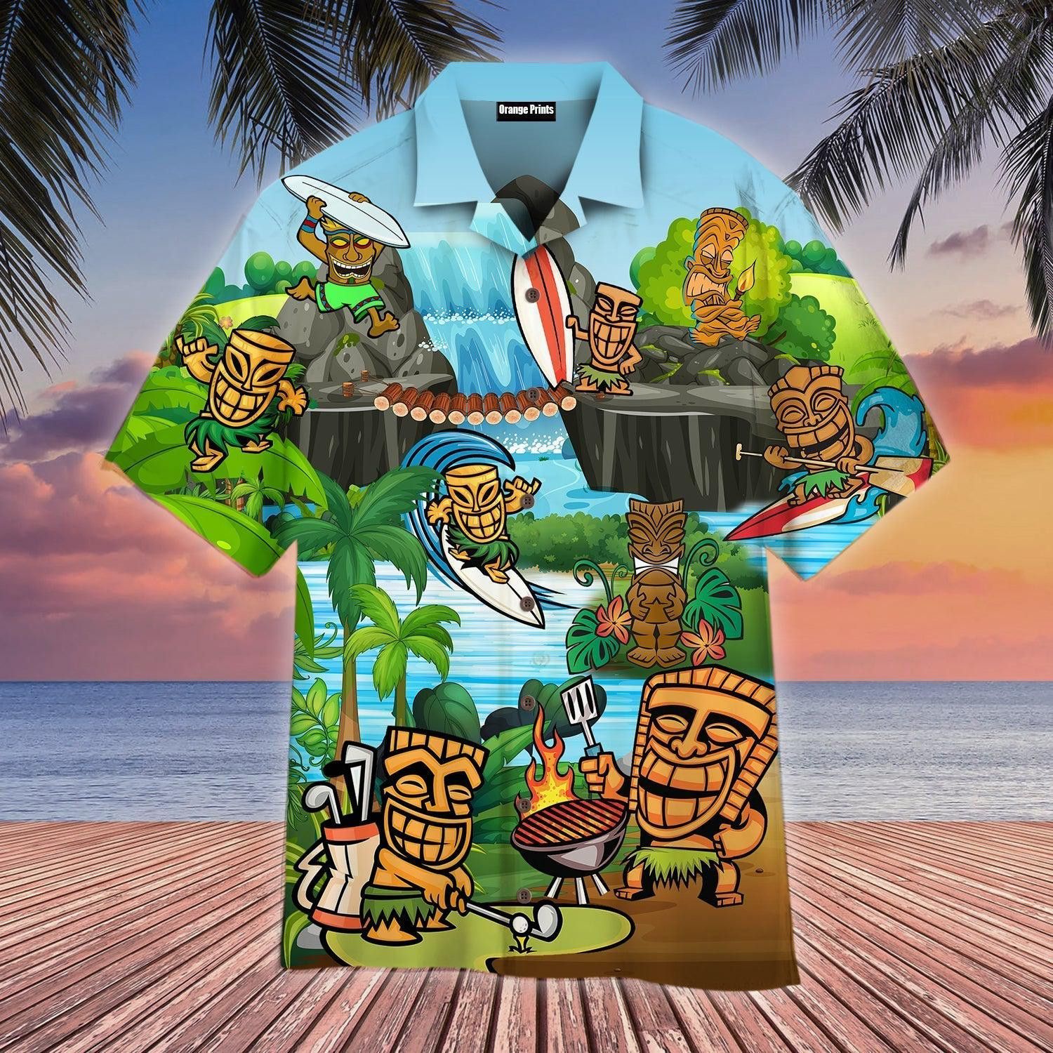 Tiki Keep Saying Aloha Tiki Hawaii Trendy Hawaiian Shirt For