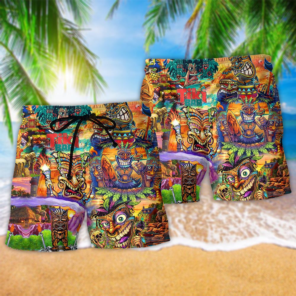 Tiki May The Aloha Spirits Follow You Home Summer Trendy Aloha Hawaiian Beach Shorts