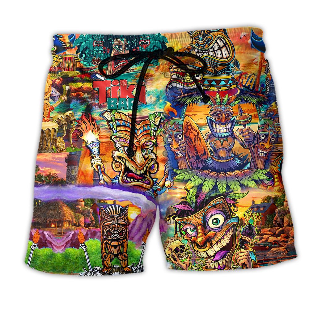 Tiki May The Aloha Spirits Follow You Home Summer Trendy Aloha Hawaiian Beach Shorts