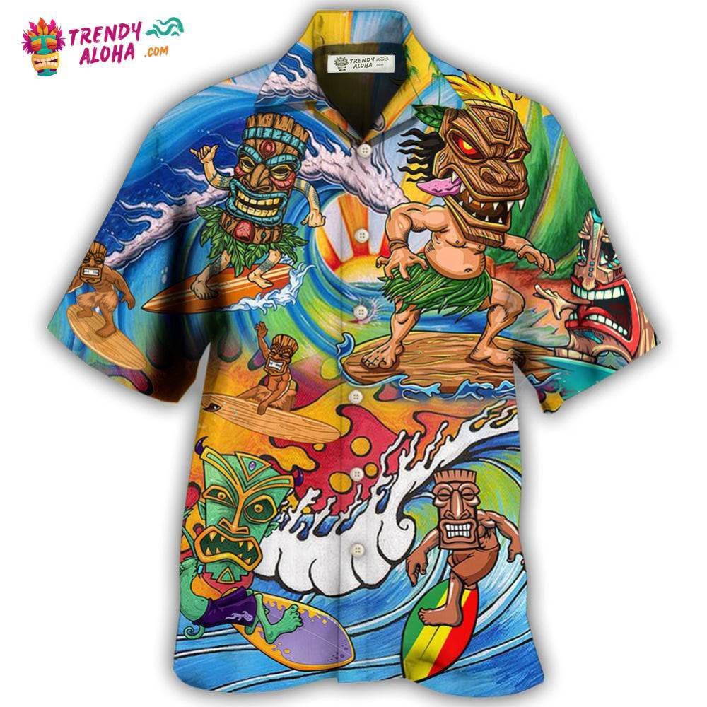 Tiki Surfing Style With Pretty Painting Hawaiian Shirt – Trendy Aloha