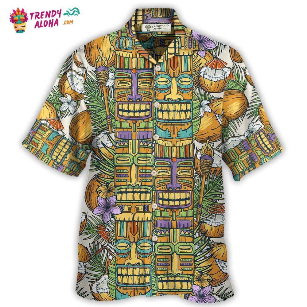 Tiki Tradition Tribal Mask And Coconut Tropical Hawaiian Shirt – Trendy Aloha Tiki Tradition Tribal Mask And Coconut Tropical Hawaiian Shirt – Trendy Aloha