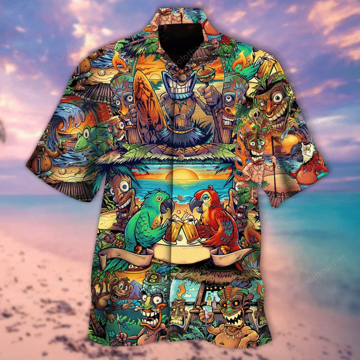 Tiki Vibes Trendy Hawaiian Shirt