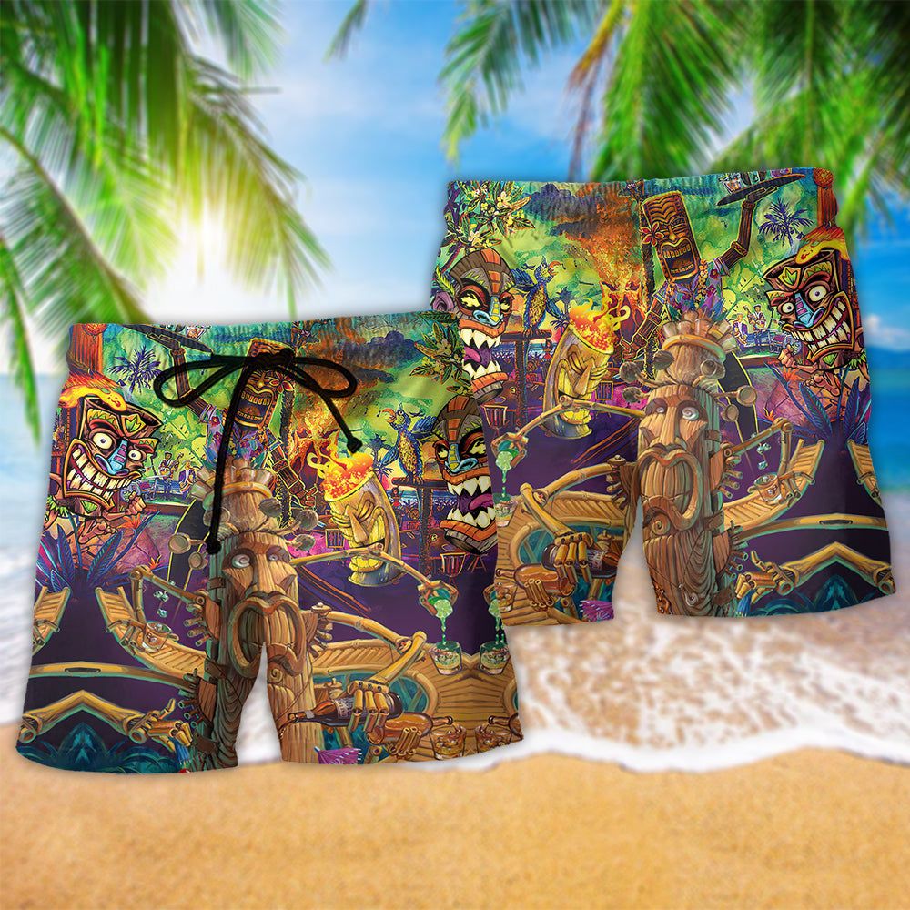 Tiki Welcome To Tiki Bar Cool Trendy Aloha Hawaiian Beach Shorts