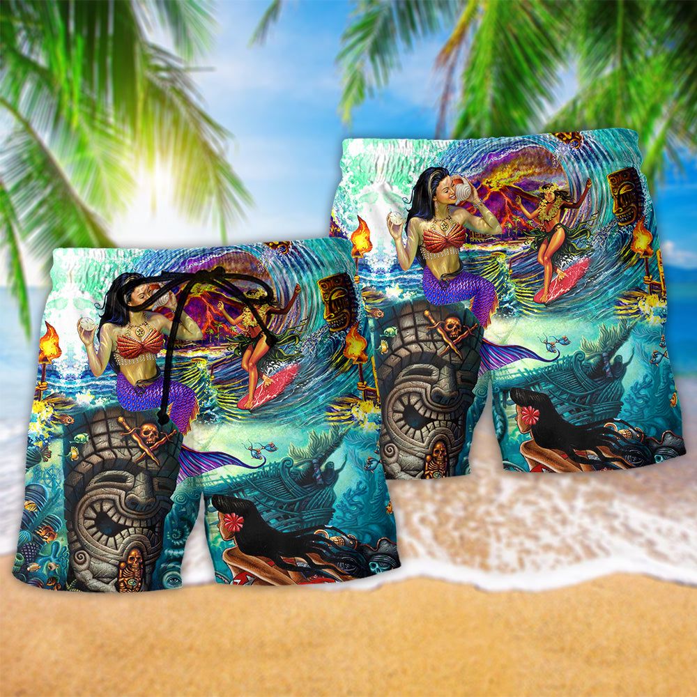 Tiki You Had Me At Aloha Cool Summer Trendy Aloha Hawaiian Beach Shorts