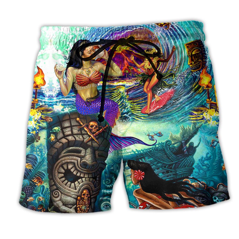 Tiki You Had Me At Aloha Cool Summer Trendy Aloha Hawaiian Beach Shorts