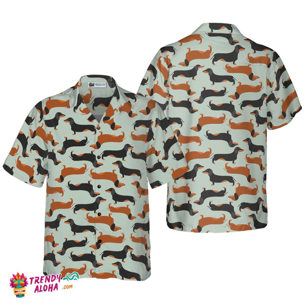 Tiny Dachshund Cute Dog Pattern Hawaiian Shirt