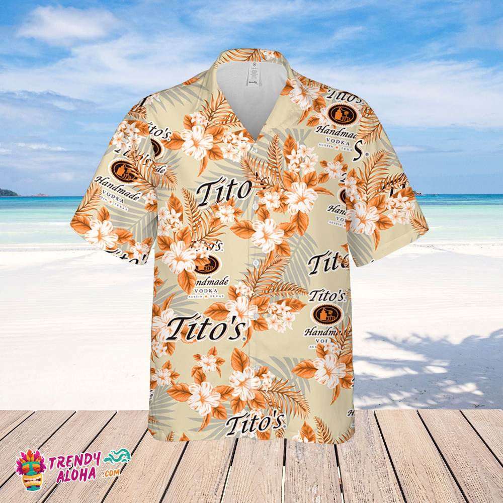 Tito’s Vodka Hawaiian Flowers Pattern Shirt, Hawaii Beer Loves Shirt, Summer Hawaii Shirt Beer, Flowers Shirt