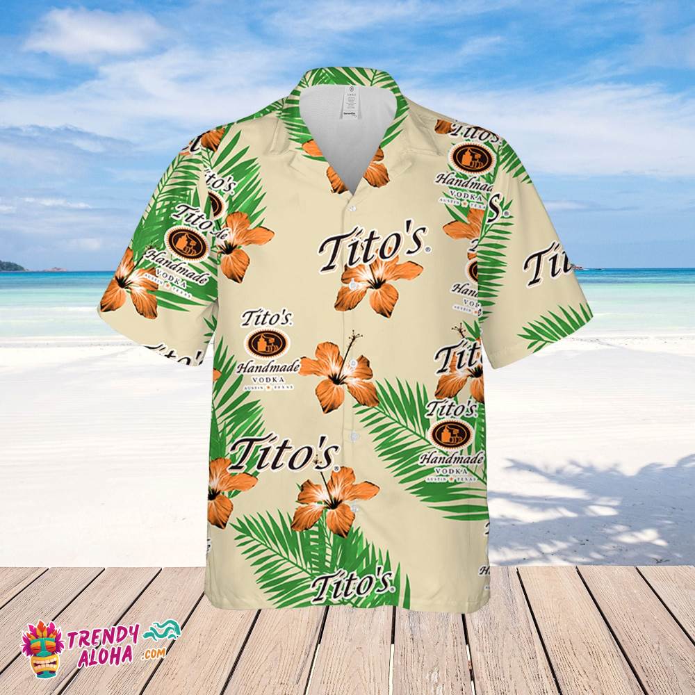Tito’s Vodka Hawaiian Hibiscus Flower Pattern,Tropical Beach Shirt, Hawaiian Flower Shirt, Hawaiian Beer Shirt