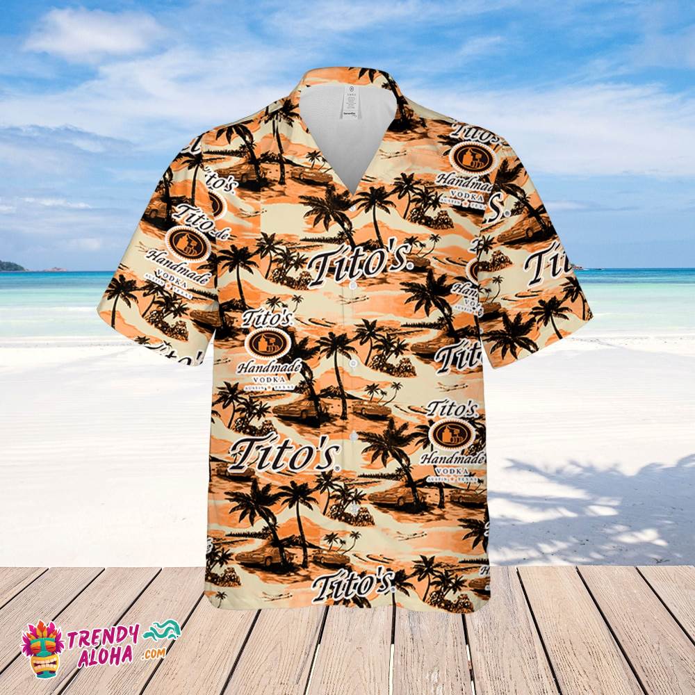 Tito’s Vodka Hawaiian Sea Island Pattern Shirt, Summer Beer Hawaiian Shirt