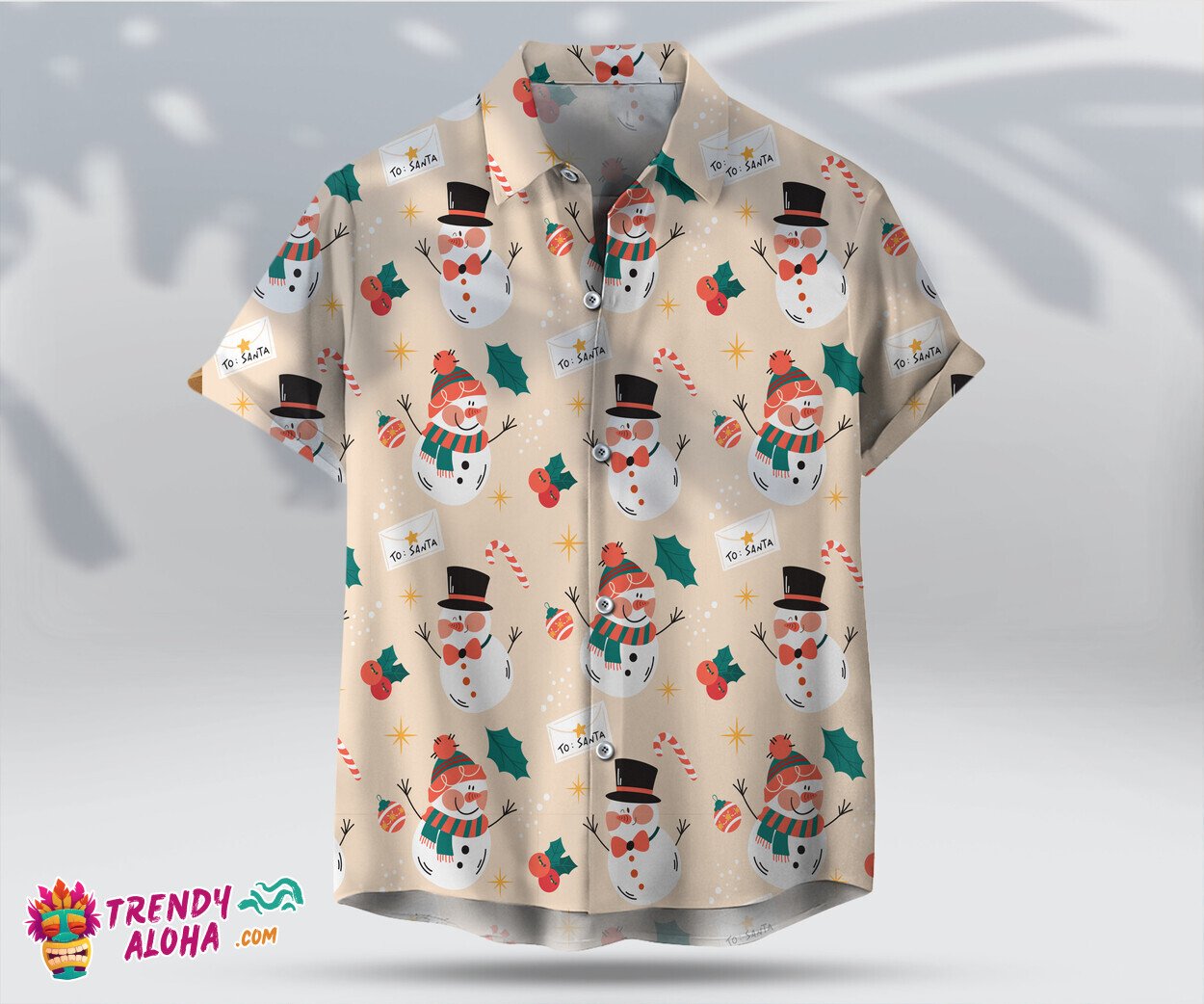 To Santa Snowman 3D Graphic Unisex Hawaiian Christmas Gift Shirt