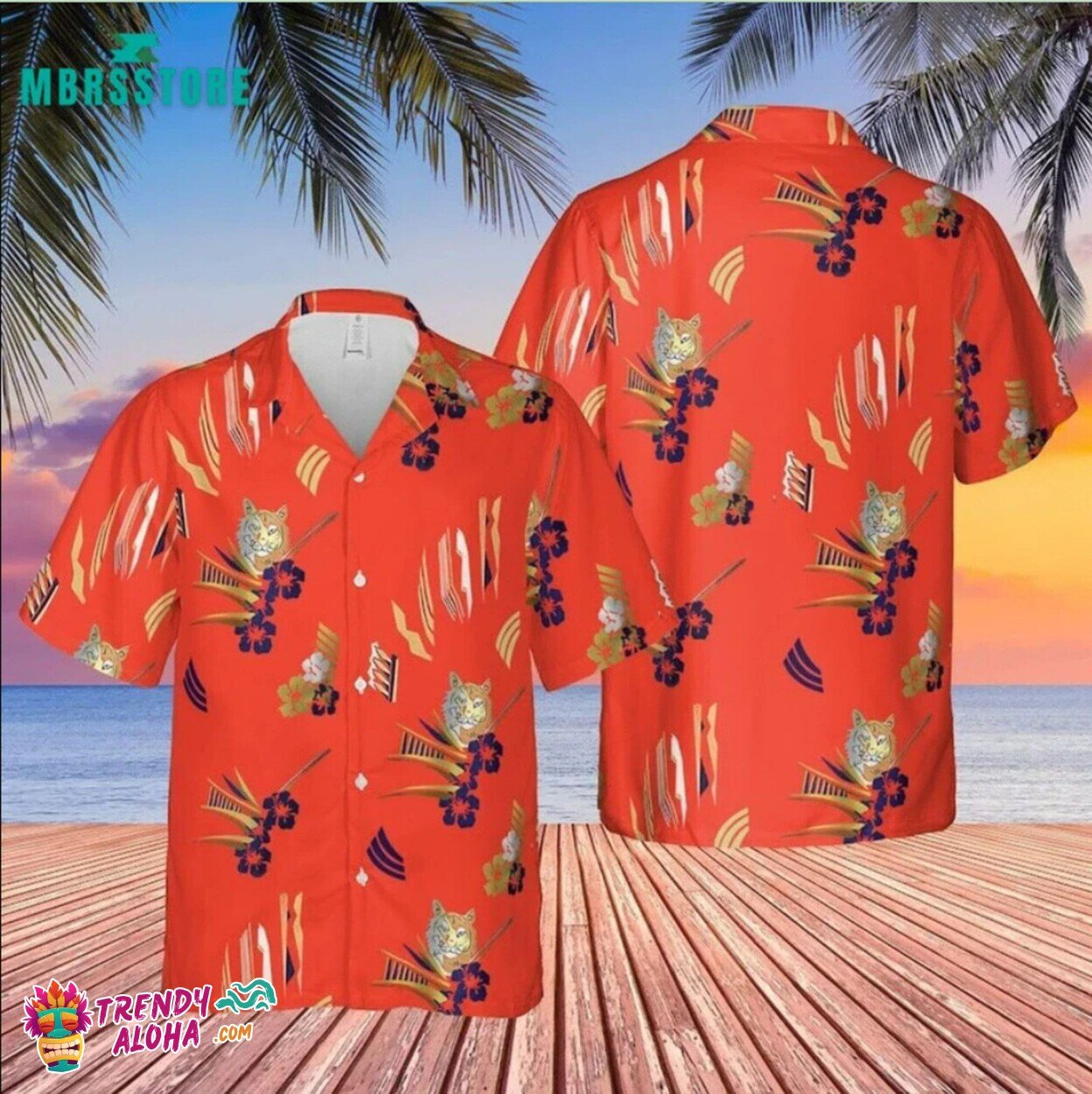 Tony Montana Scarface Iconic Tiger Print Hawaiian Shirt Trendy Aloha