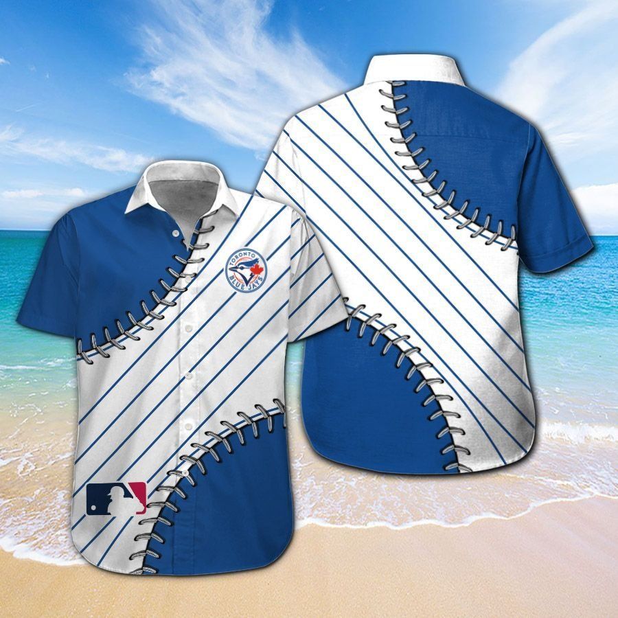 Toronto Blue Jays Short Sleeve Button Up Tropical Hawaiian Shirt VER06