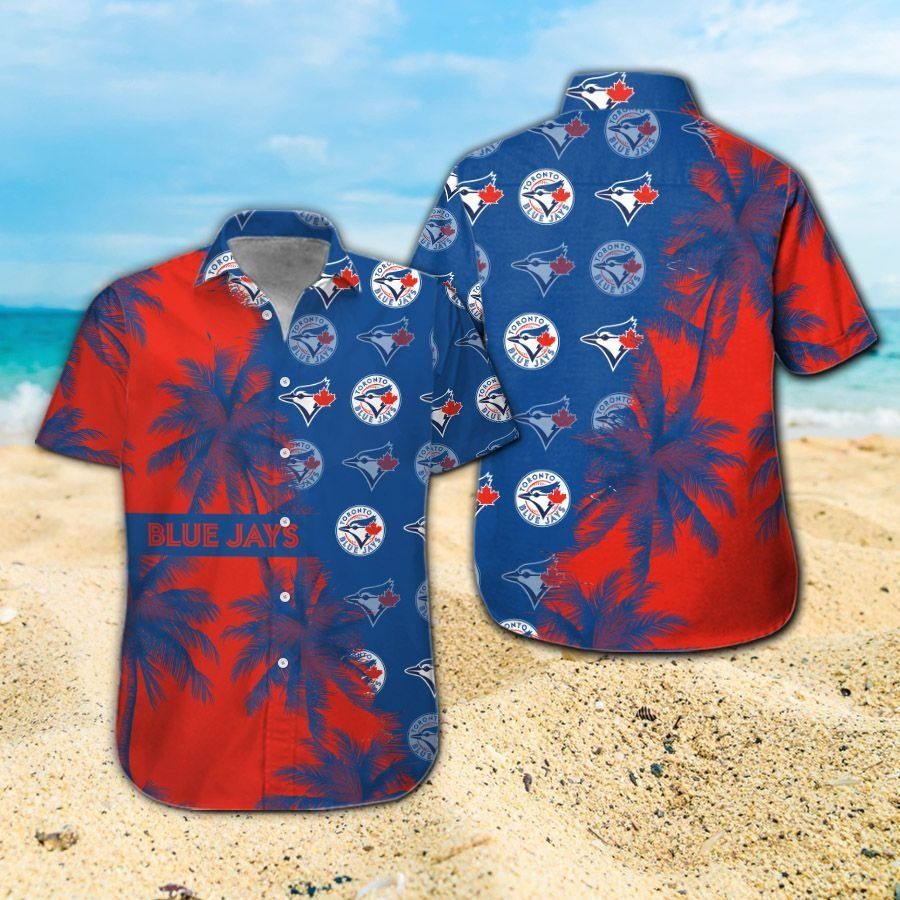 Toronto Blue Jays Short Sleeve Button Up Tropical Hawaiian Shirt VER07