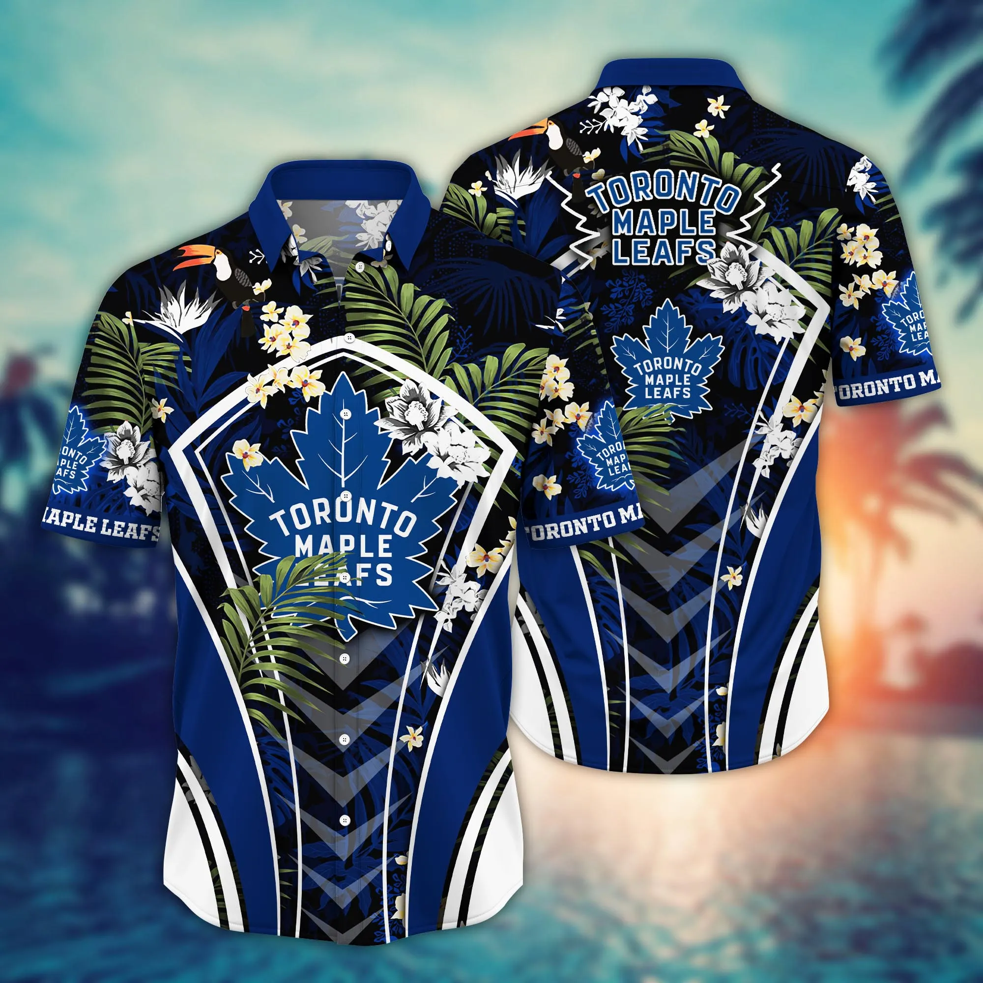 Toronto Maple Leafs NHL Hawaiian Shirt Sun-Up Aloha Shirt
