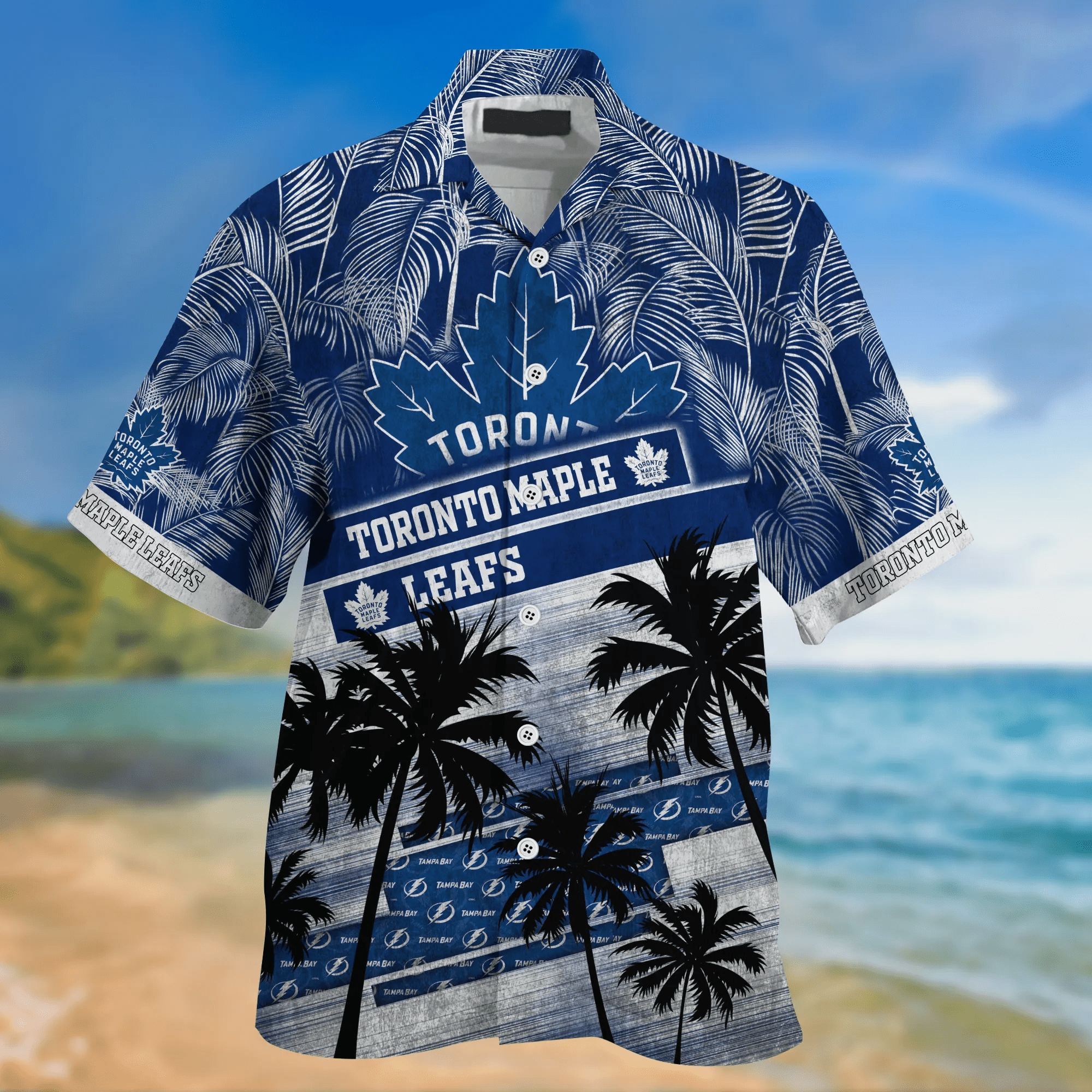 Toronto Maple Leafs NHL Palm Tree Pattern Hawaii Shirt For Sports Fans Unisex Sport Hawaii Shirt