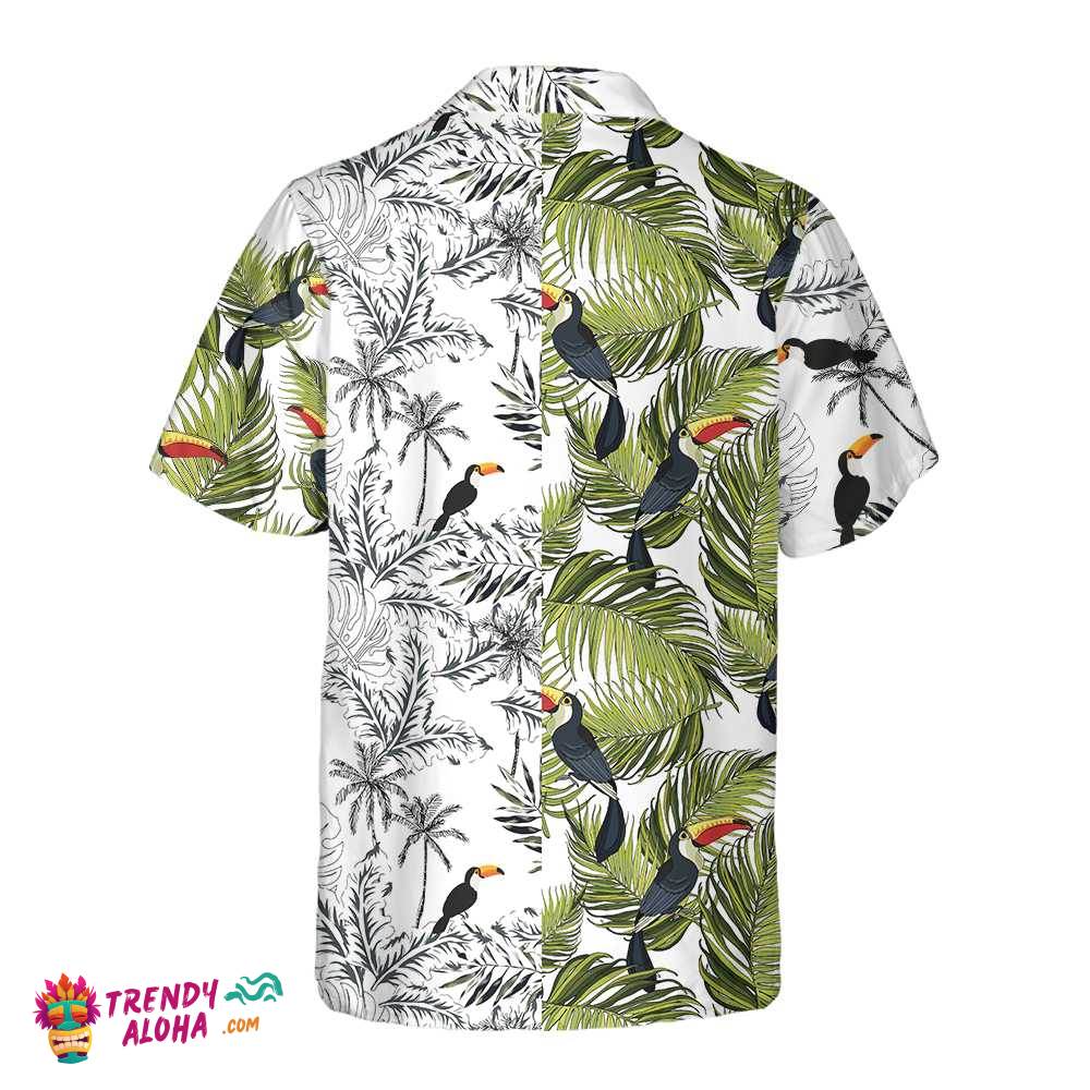 Toucan & Palm Branches Hawaiian Shirt, Tropical Toucan Shirt For Adults, Cool Toucan Print Shirt