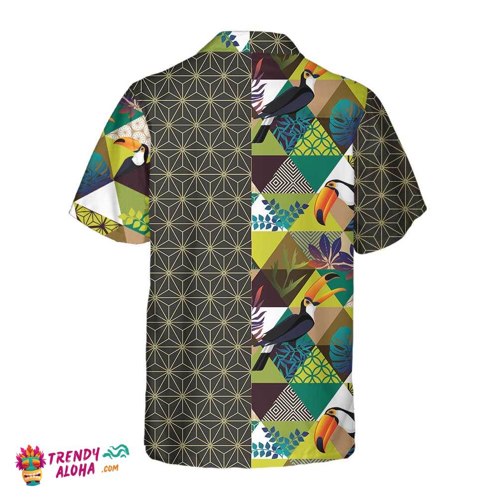 Toucan Asanoha Isometric Pattern Hawaiian Shirt, Unique Toucan Shirt For Men & Women