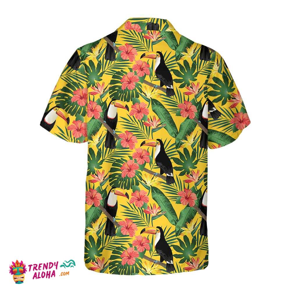 Toucan Birds And Palm Leaves Hawaiian Shirt, Tropical Toucan Shirt, Toucan Print Shirt For Men & Women