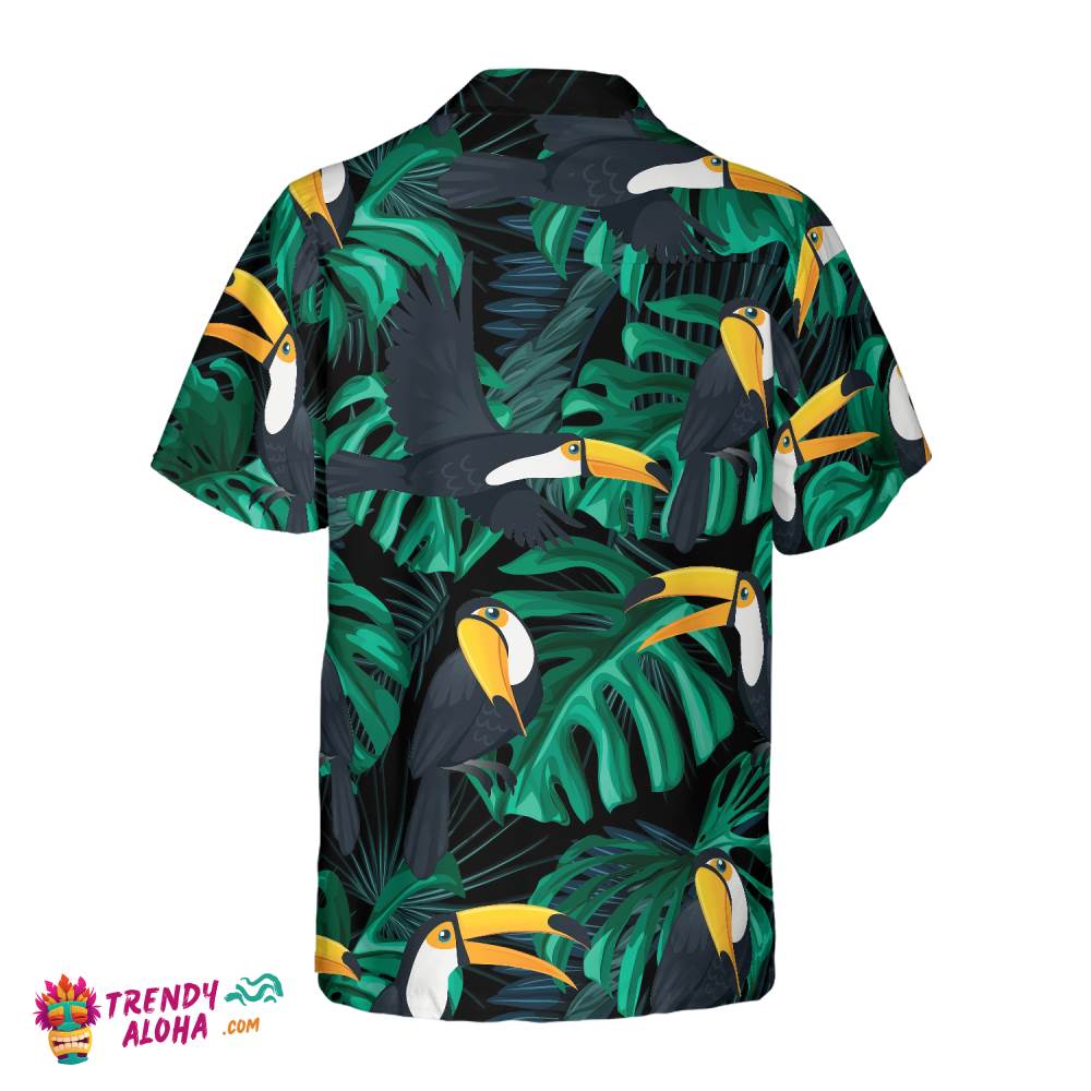 Toucan Birds Tropical Leaves Hawaiian Shirt