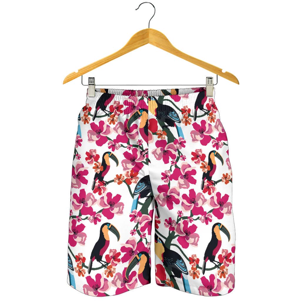 Toucan Flower Design Pattern For Men Women Kid Shorts