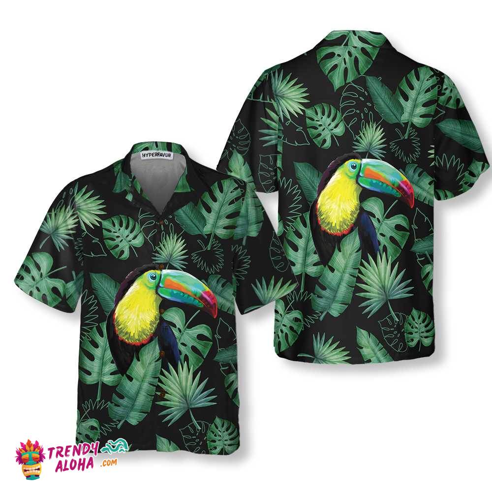Toucan In The Forest Hawaiian Shirt, Tropical Toucan Shirt For Adults, Cool Toucan Print Shirt Toucan In The Forest Hawaiian Shirt, Tropical Toucan Shirt For Adults, Cool Toucan Print Shirt