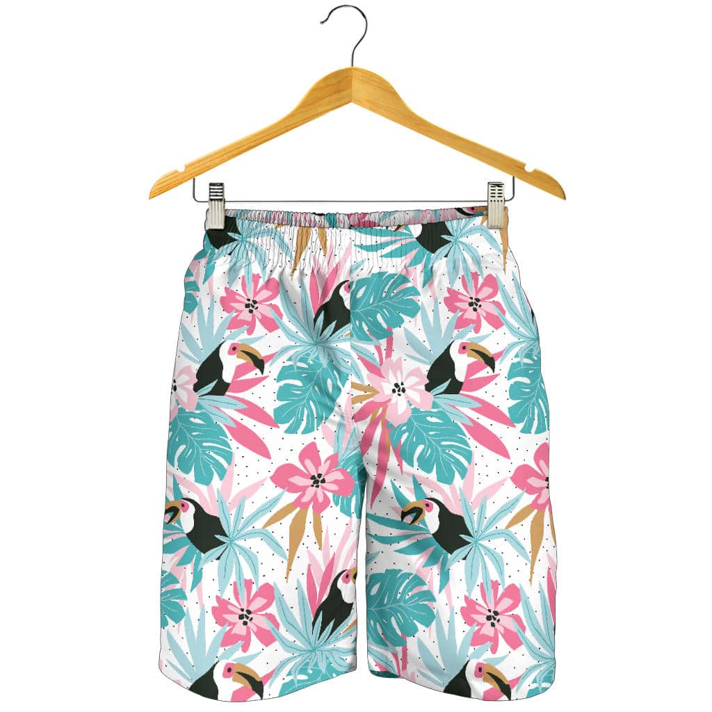 Toucan Tropical Flower Leave Pattern For Men Women Kid Shorts