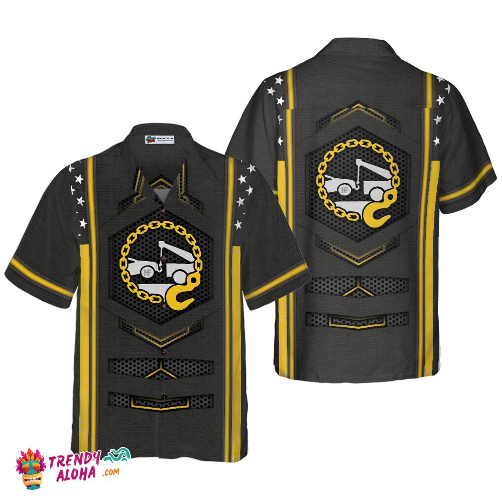 Tow Truck Yellow Flag Hawaiian Shirt Tow Truck Yellow Flag Hawaiian Shirt