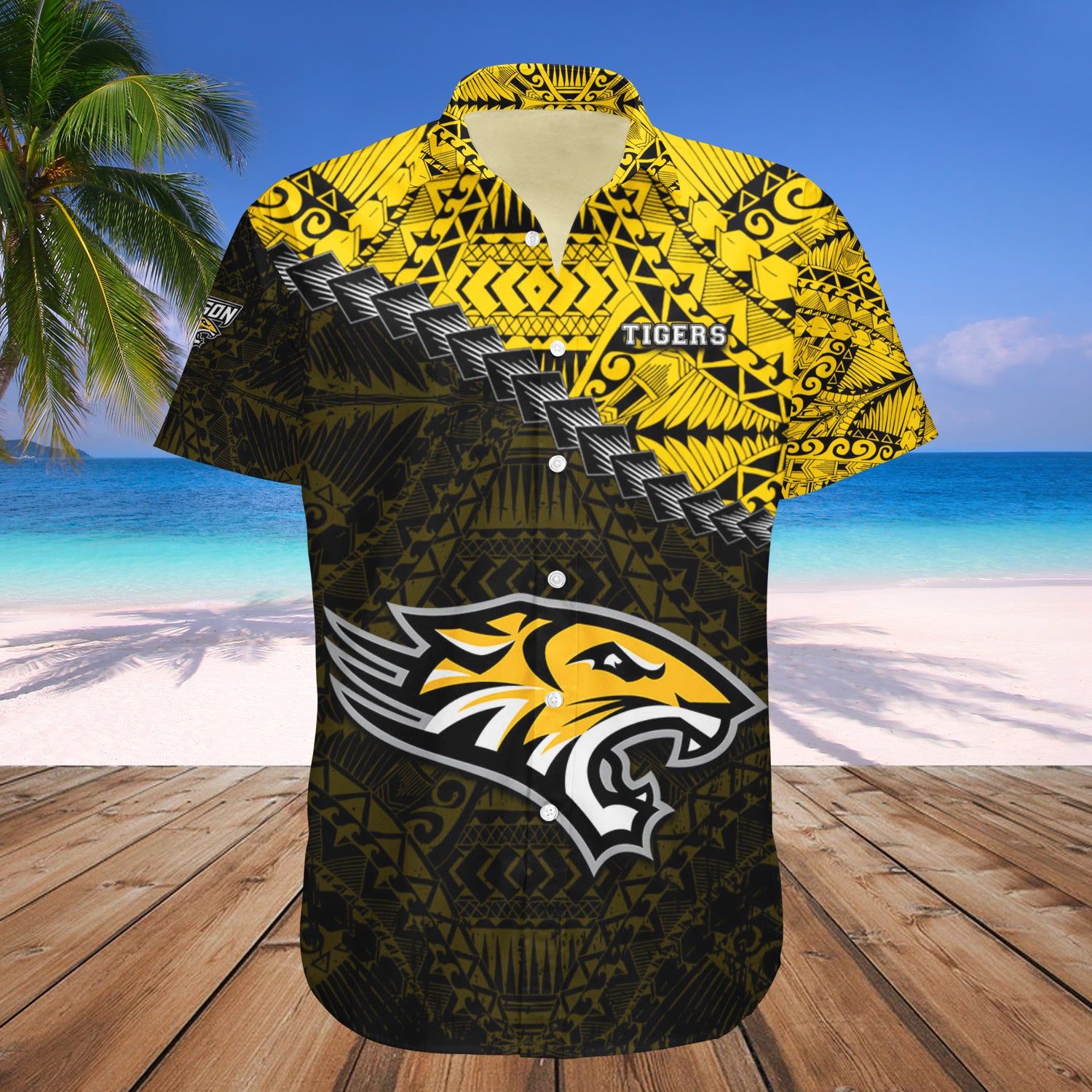 Towson Tigers Hawaii Shirt Grunge Polynesian Tattoo – NCAA