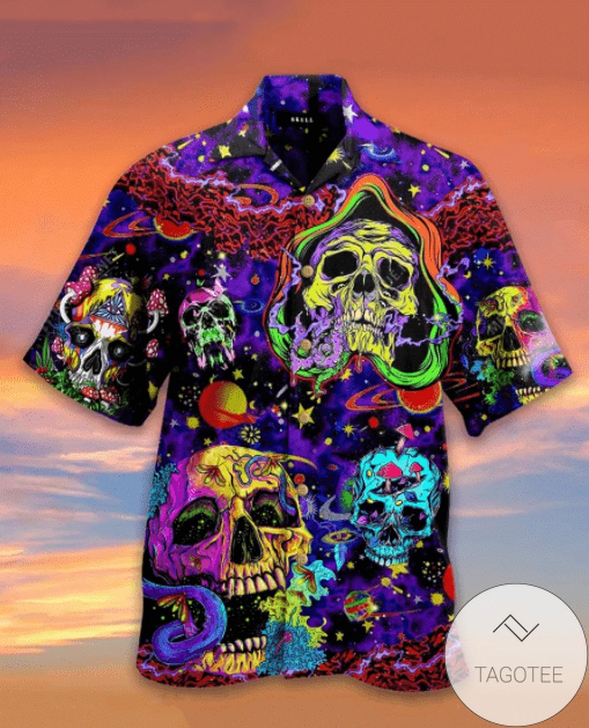 Toxic Skull Life Is Colorful Hawaiian Unisex Shirts Hawaiian Shirt