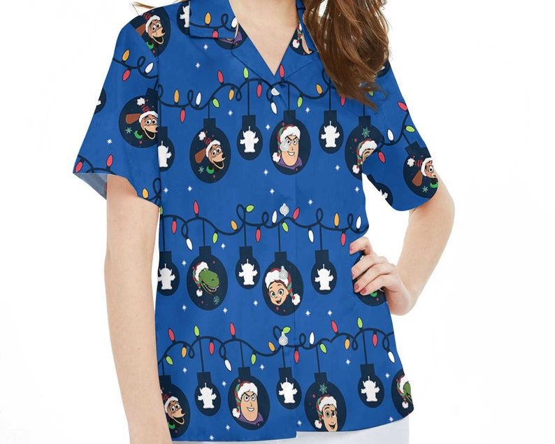 Toy Story Hawaiian Christmas Ornaments Jessie Woody Buzz Disney Shirt