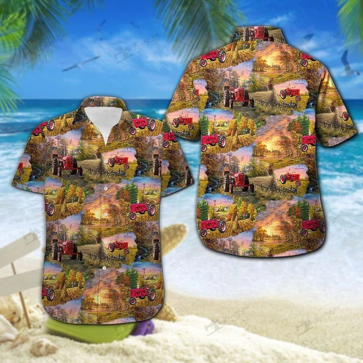 Tractor During Stunning Sunset 3D Hawaiian Shirt Unique Print
