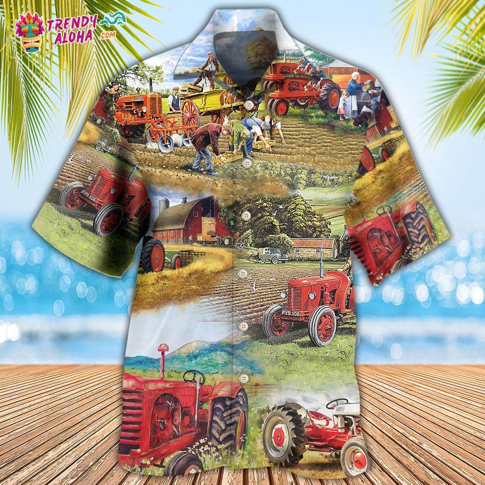Tractor Farm Tractor Painting Art Hawaiian Shirt – Trendy Aloha