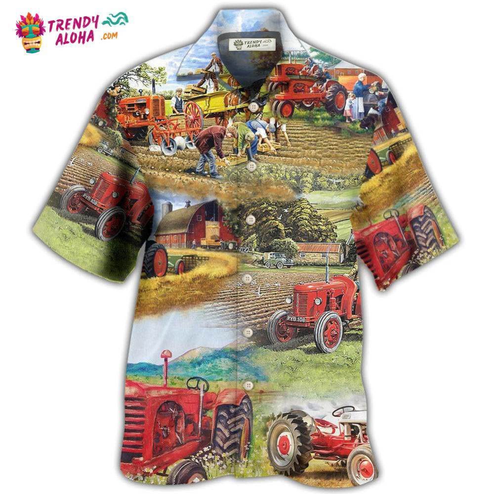Tractor Farm Tractor Painting Art Hawaiian Shirt – Trendy Aloha Tractor Farm Tractor Painting Art Hawaiian Shirt – Trendy Aloha