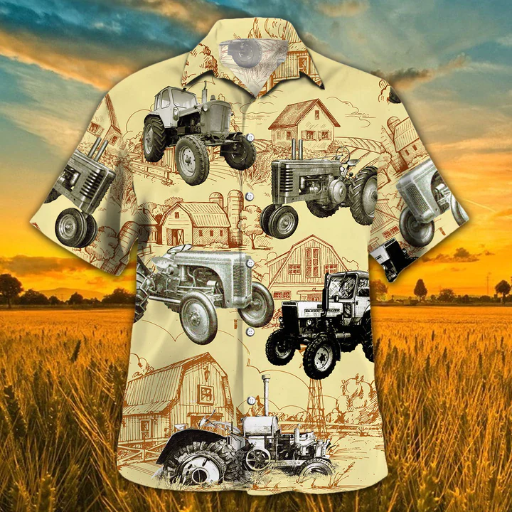 Tractor Farm Vintage Trendy Hawaiian Shirt, Animal Farm Tractor Men Trendy Hawaiian Shirts For Men, Women Tractor Farm Vintage Trendy Hawaiian Shirt, Animal Farm Tractor Men Trendy Hawaiian Shirts For Men, Women