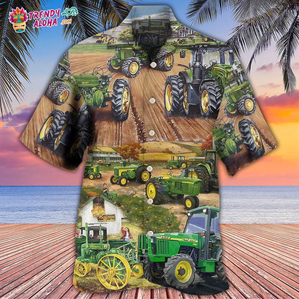 Tractor Green Tractor Working Farm Hawaiian Shirt – Trendy Aloha