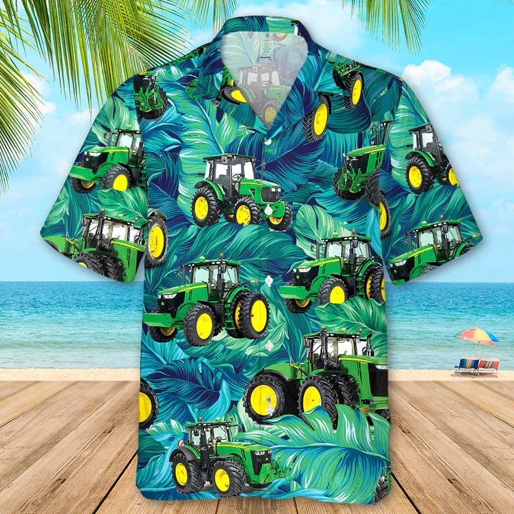 Tractor Hawaiian Theme All Printed 3D Trendy Hawaiian Shirt, Summer Gift For Men And Women