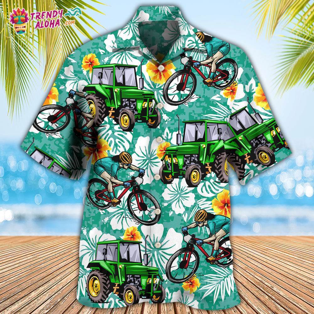 Tractor I Like Tractors And Mountain Biking Hawaiian Shirt – Trendy Aloha