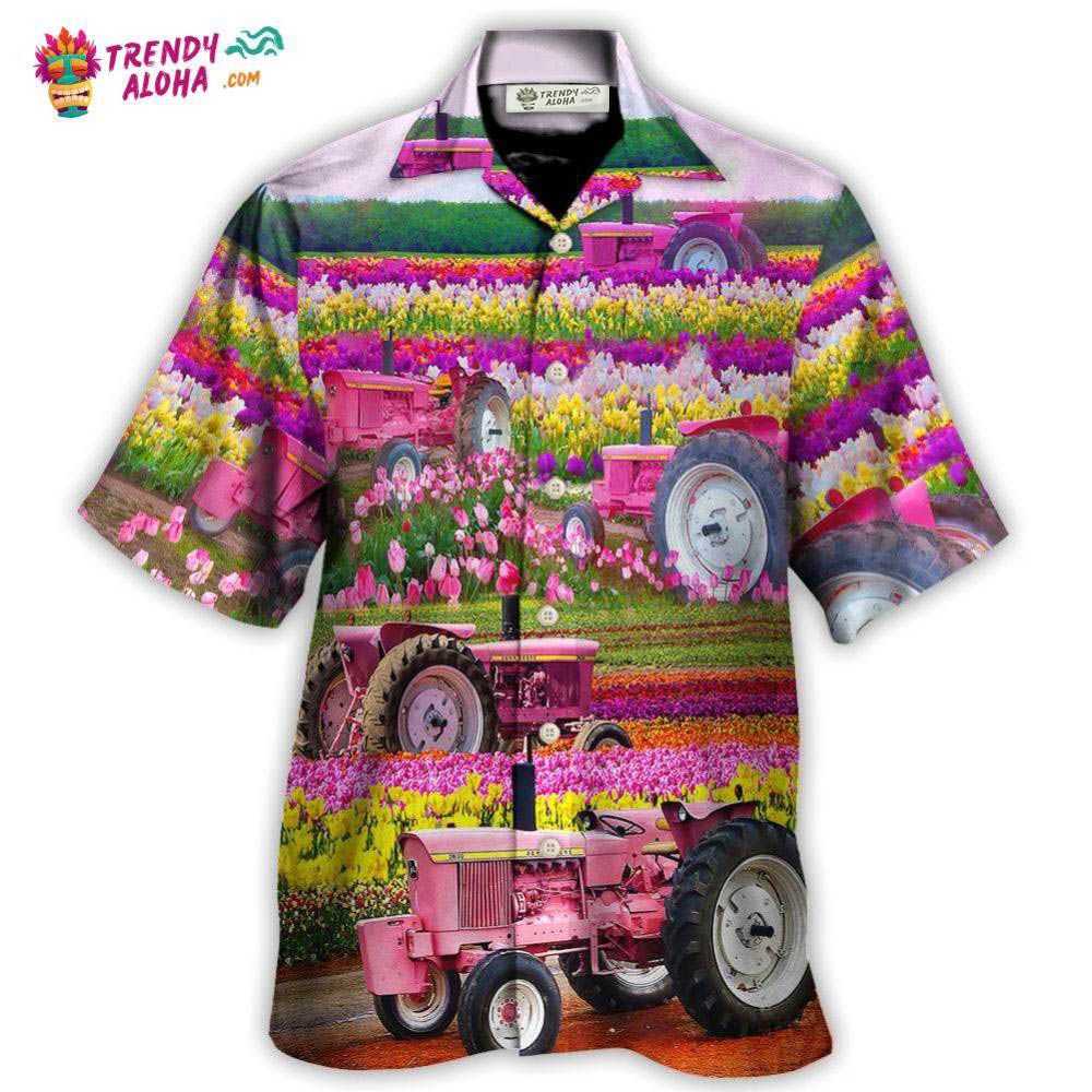Tractor In Field Tulip Rural Landscape Majestically Hawaiian Shirt – Trendy Aloha Tractor In Field Tulip Rural Landscape Majestically Hawaiian Shirt – Trendy Aloha