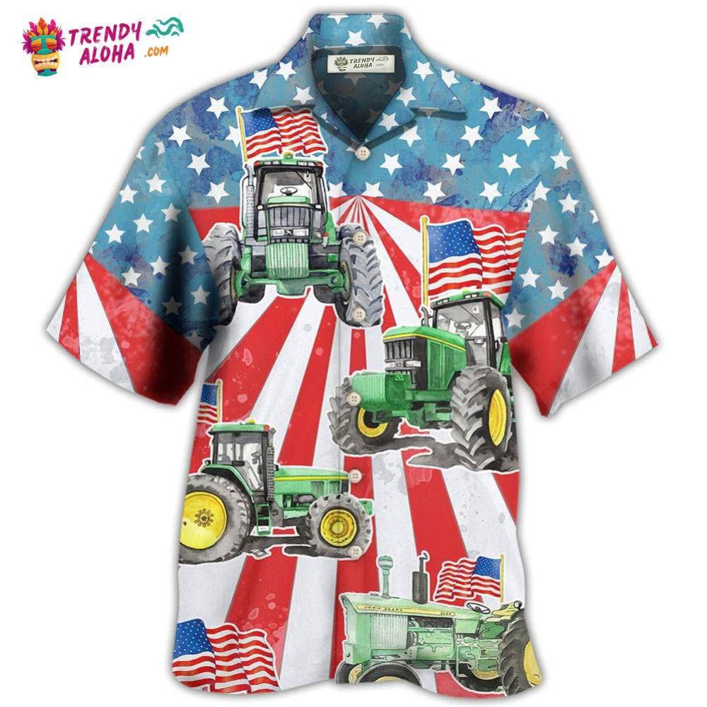 Tractor Independence Day Watercolor Tractor Us Flag Hawaiian Shirt – Trendy Aloha Tractor Independence Day Watercolor Tractor Us Flag Hawaiian Shirt – Trendy Aloha