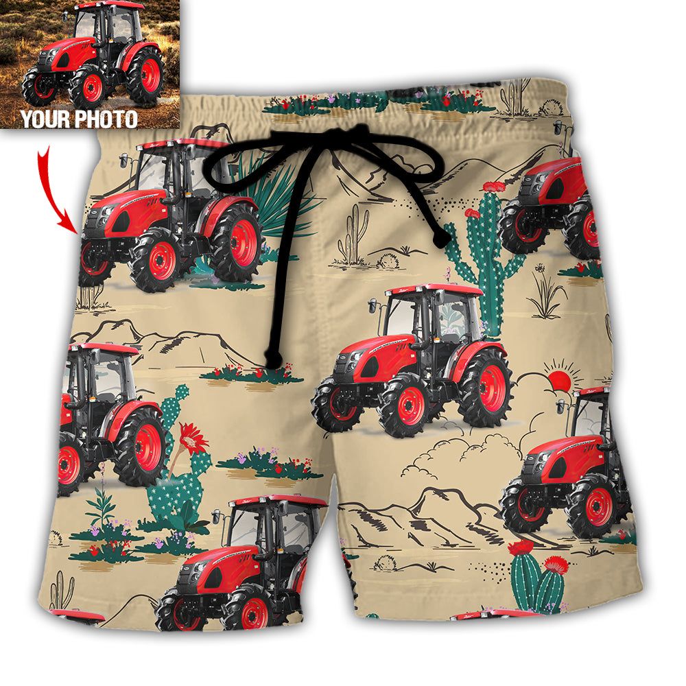 Tractor On The Desert Basic Style Custom Photo Trendy Aloha Hawaiian Beach Shorts Tractor On The Desert Basic Style Custom Photo Trendy Aloha Hawaiian Beach Shorts