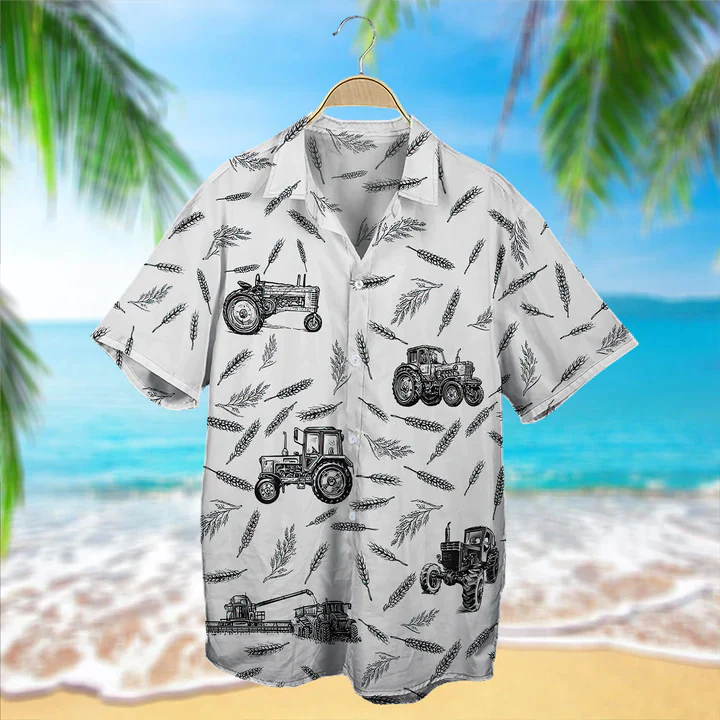 Tractor Pattern – Trendy Hawaiian Shirt, Animal Farm Trendy Hawaiian Shirts For Men, Women
