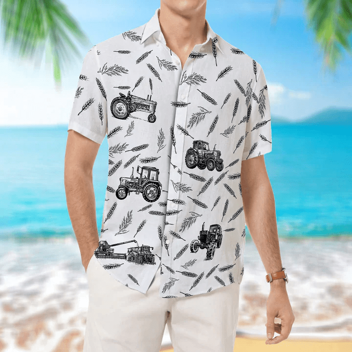 Tractor Pattern – Trendy Hawaiian Shirt, Animal Farm Trendy Hawaiian Shirts For Men, Women