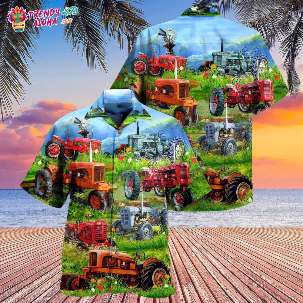 Tractor Real Men Drive Tractors Hawaiian Shirt – Trendy Aloha