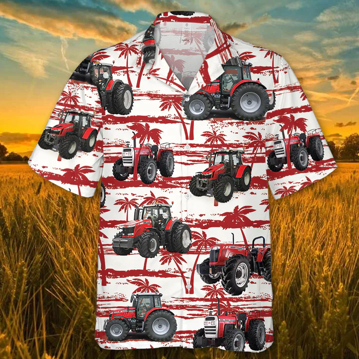 Tractor Red 3 All Printed 3D Trendy Hawaiian Shirt, Summer Gift For Men And Women