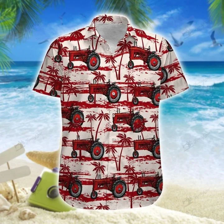 Tractor Red Design 2 3D Hawaiian Shirt Unique Printed Style
