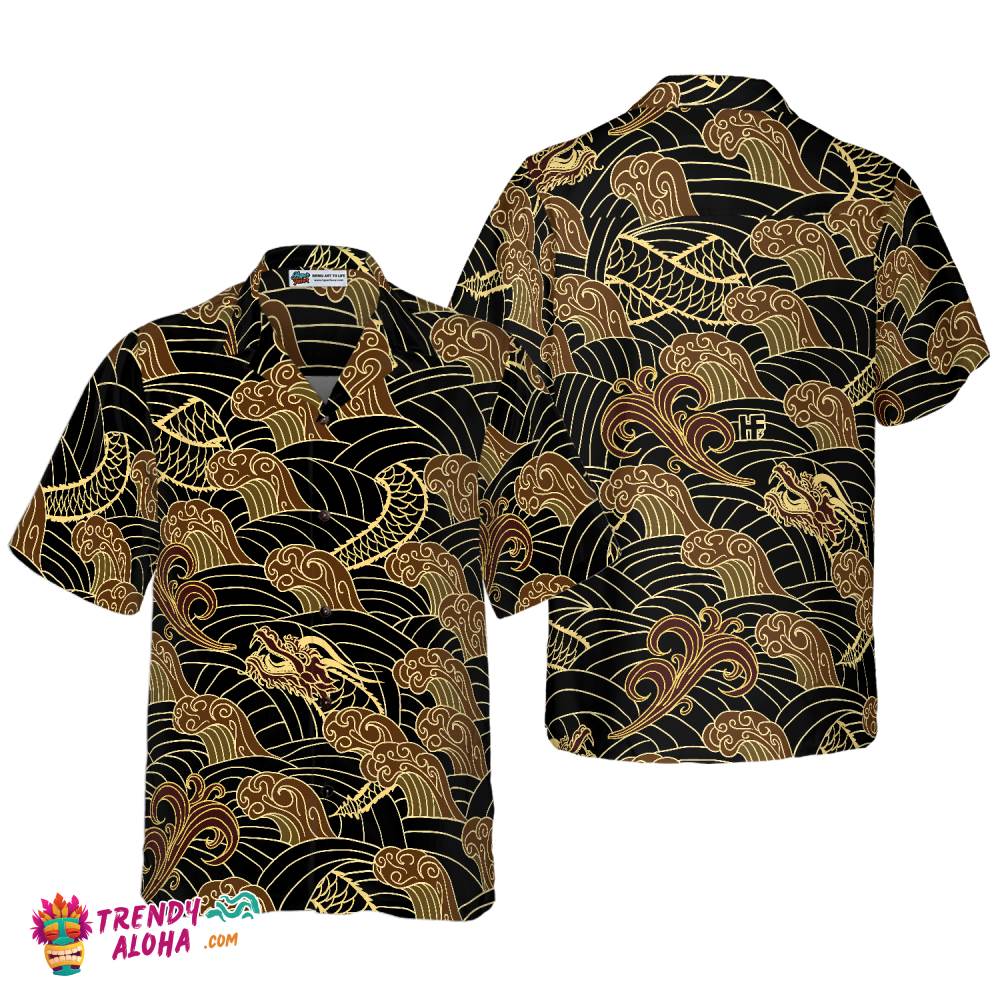 Traditional Dragon Pattern Hawaiian Shirt