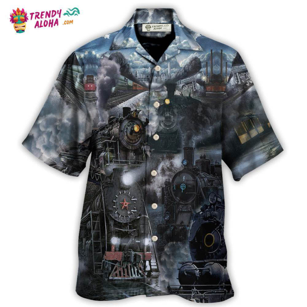 Train Emerging From A Cloud Of Steam In The Middle Night Hawaiian Shirt – Trendy Aloha Train Emerging From A Cloud Of Steam In The Middle Night Hawaiian Shirt – Trendy Aloha