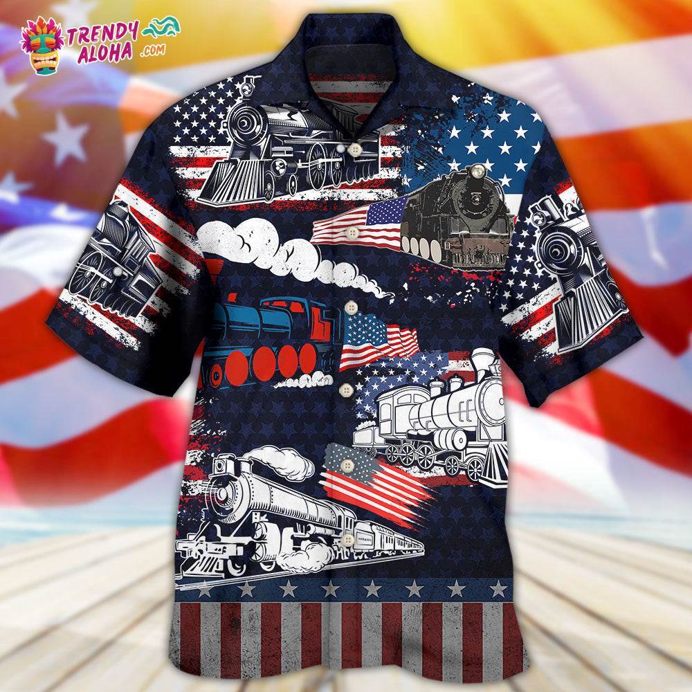 Train Independence Day Hawaiian Shirt – Trendy Aloha